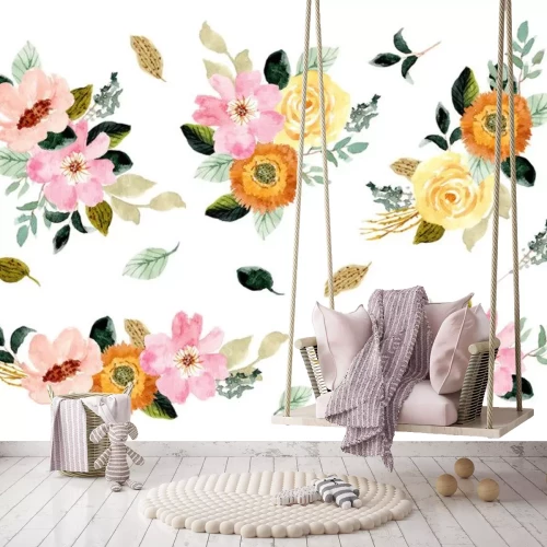 Sticker Set von zarten floralen Aquarell-Illustrationen