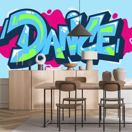 Sticker Abstract Word Dance Graffiti Style Font Lettering Vector Illustration Art