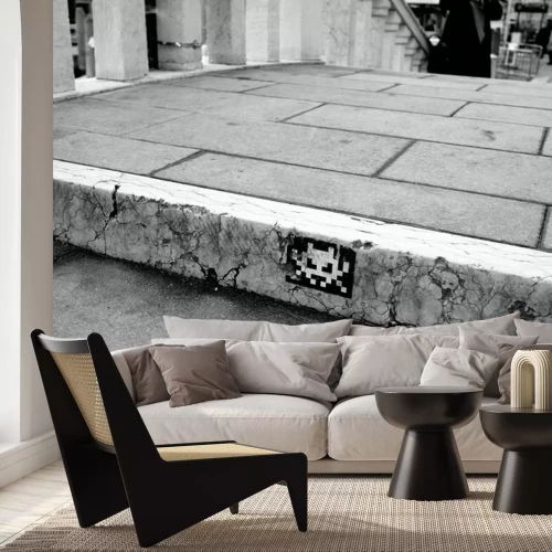 Sticker Sticker graffiti on a bridge in Venice