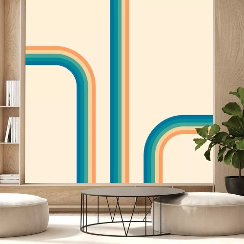 Sticker 70s, 1970 abstract vector stock retro lines background. Vector illustration.