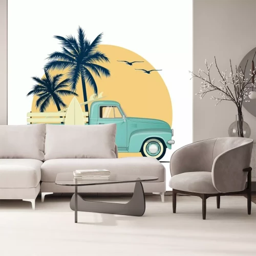 Sticker Auto Pickup Grafik im Urlaubsambiente