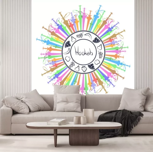 Sticker Hookah with fruit vector