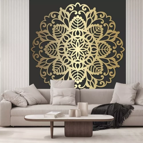 Sticker Mandala flower beautiful vector vintage decorative element oriental illustration. laser cut coaster design.