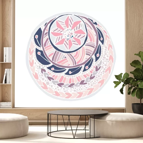 Sticker Mandala. Colorful hand drawn doodle art design element stock vector illustration for sticker, for web, for print
