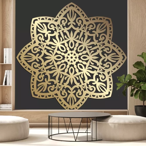 Sticker Mandala flower beautiful vector vintage decorative element oriental illustration. laser cut coaster design.