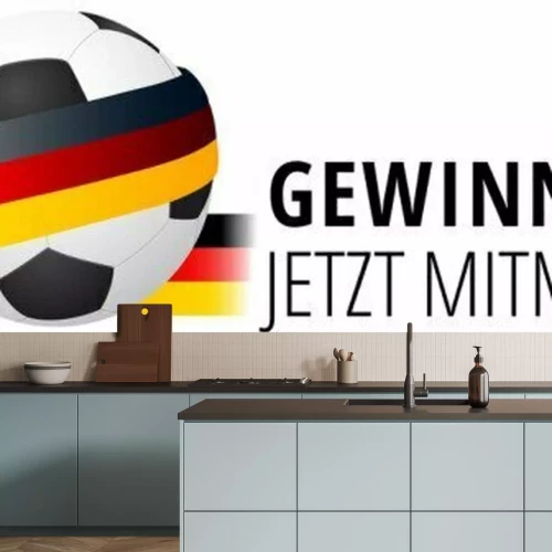 Sticker Mit Band umwickelter Ball in Farben von Deutschland