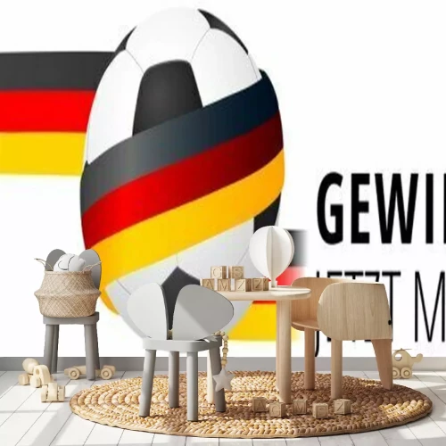 Sticker Mit Band umwickelter Ball in Farben von Deutschland