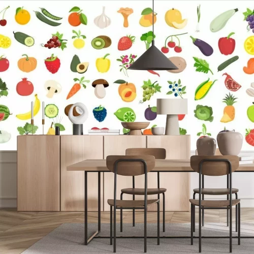 Sticker Obst und Gemüse einfache Grafiken