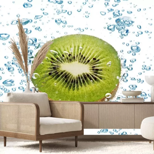 Sticker Getauchte Kiwi inmitten von Luftblasen