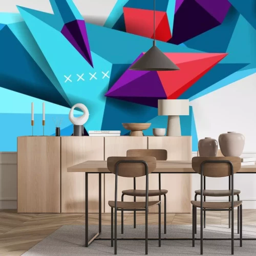 Sticker Bunte räumliche geometrische Formen