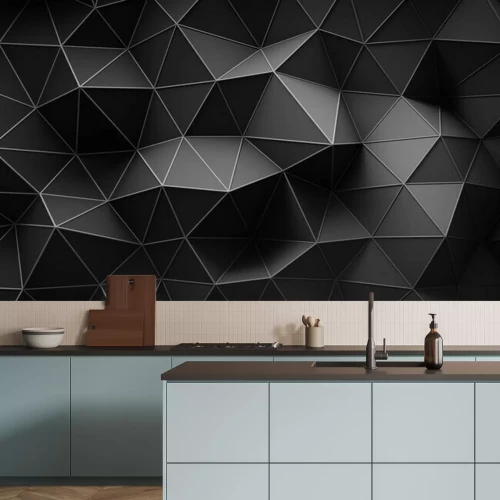 Sticker Dunkle geometrische 3d-Oberfläche mit Reliefs