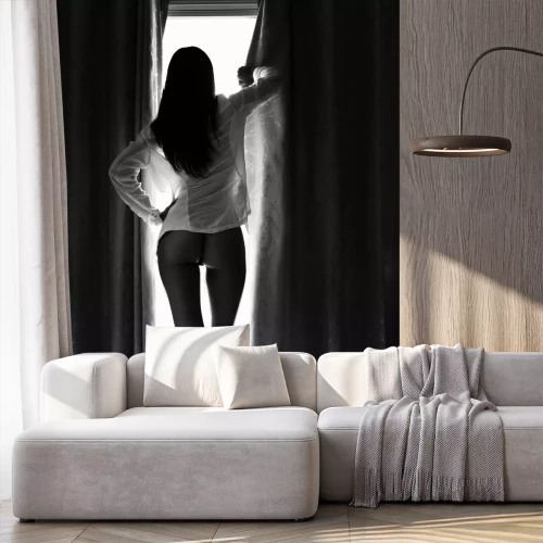 Fototapete Akt Frau am Fenster