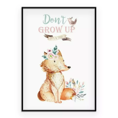 Poster Ein Fuchs mit einer Inschrift im Boho-Stil