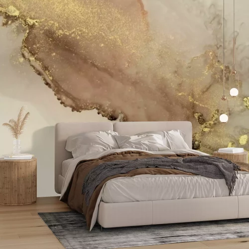 Fototapete Abstrakte Marmorstruktur mit goldenen Akzenten