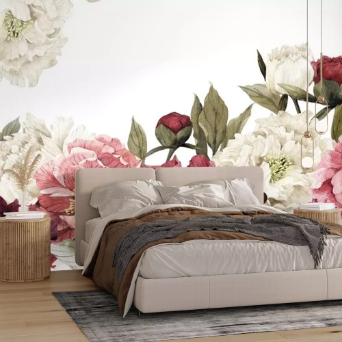 Fototapete Pfingstrosen in Rottönen