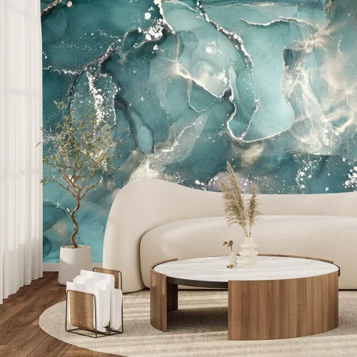 Fototapete Smaragdfarbene Abstraktion