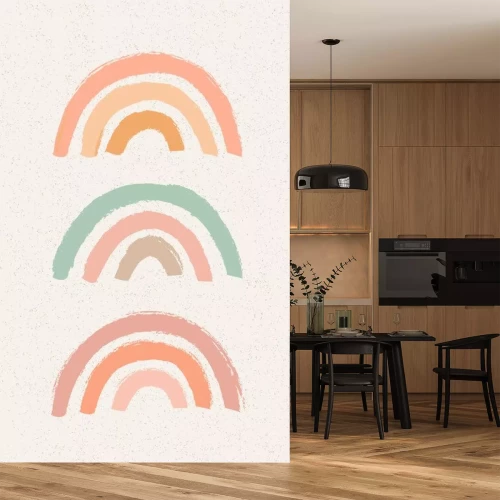 Sticker Minimalistisches Konzept des Regenbogens im skandinavischen Stil