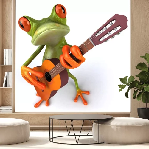 Sticker Tiere 3D exotischer Frosch mit Gitarre