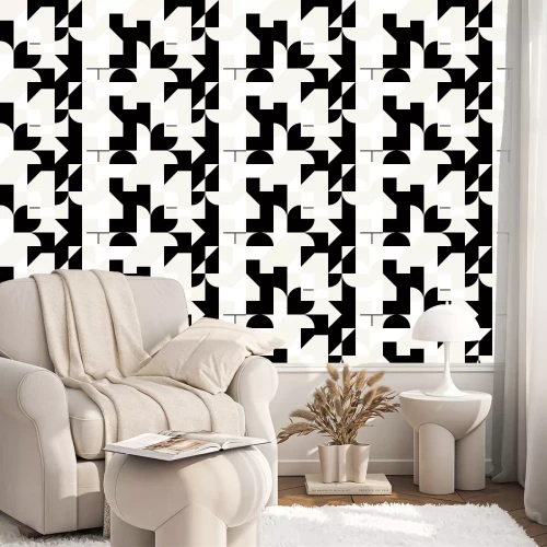 Tapete Bauhaus Schwarz und Weiß