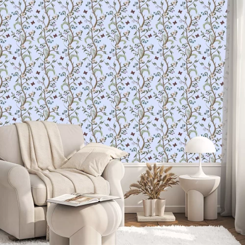 Tapete Bunt blühende Kletterpflanzen