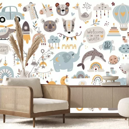 Sticker Skandinavisches Kinder-Muster