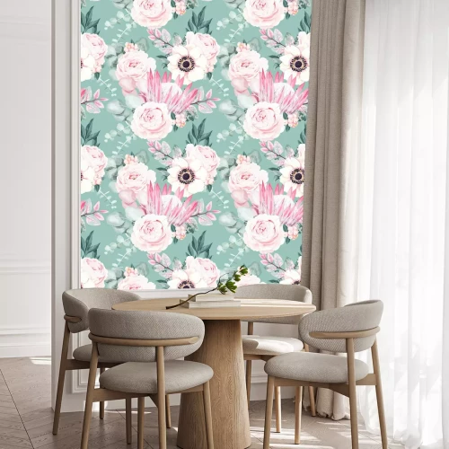 Tapete Seamless vector pattern with pastel vintage flower