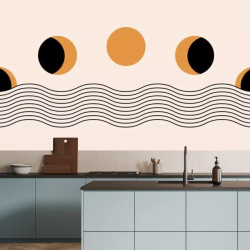 Fototapete Modernes minimalistisches Mondphasenkonzept