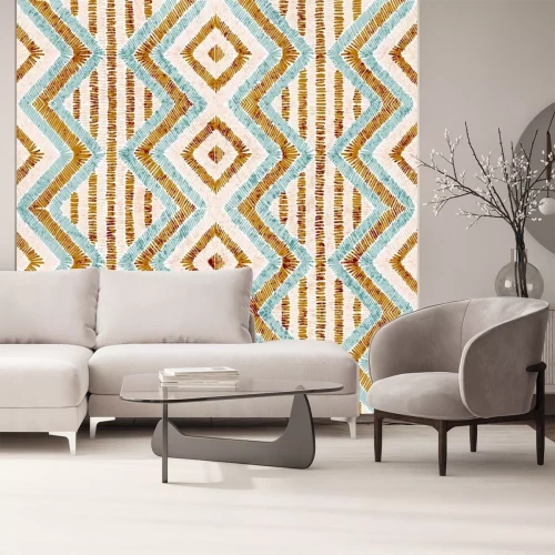 Sticker Gesticktes geometrisches Muster