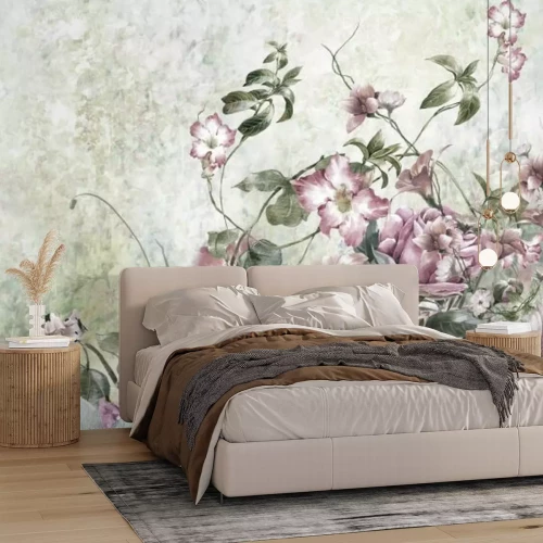 Sticker Zarte Blumen im Aquarellstil