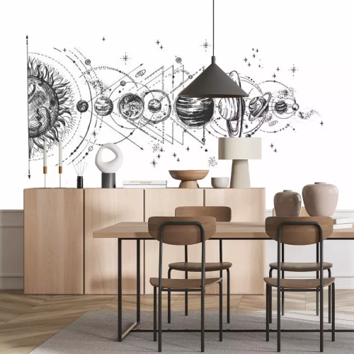 Sticker Skizze der Planeten des Sonnensystems