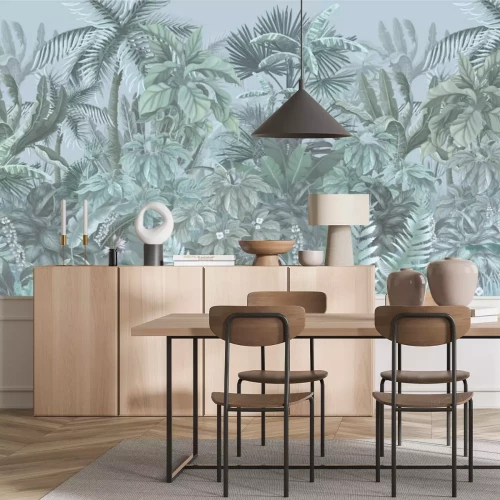 Fototapete Tropical forest, jungle, blue