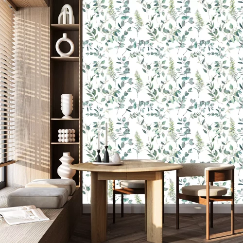 Tapete Subtile Aquarell-Bambusblätter