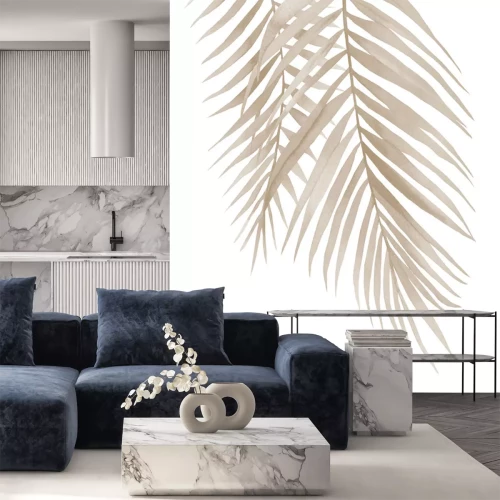 Fototapete Getrocknete Palmblätter hängen herunter