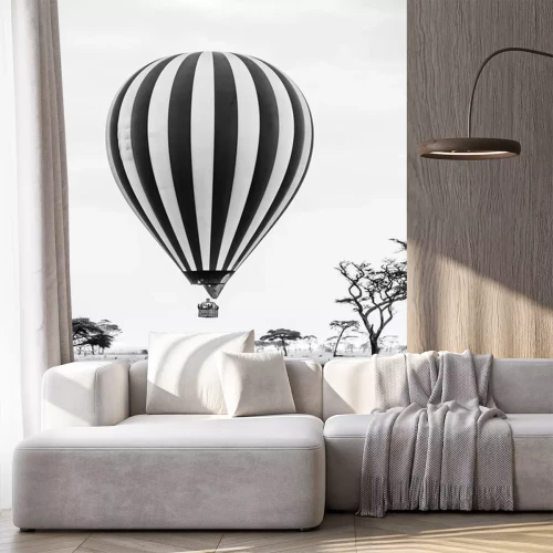 Fototapete Fliegender Ballon über der afrikanischen Savanne