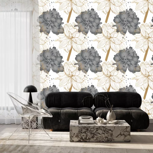 Tapete Blumeninspiration in eleganter Version