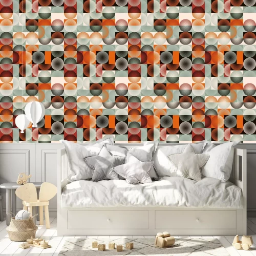 Tapete Bauhaus abstrakte Figuren