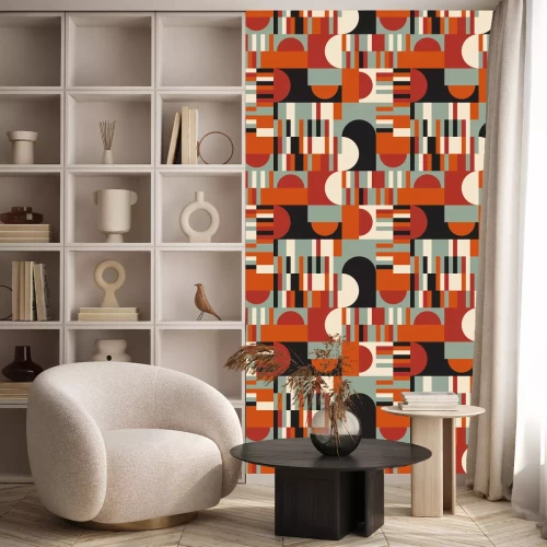 Tapete Bauhaus rote Komposition