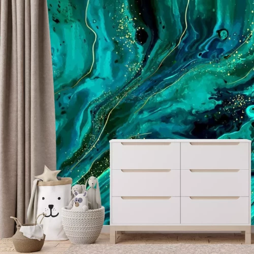 Fototapete Abstrakter Marmor in Grüntönen