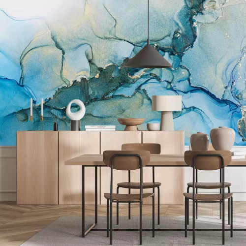 Fototapete Abstrakte grün-blaue Textur