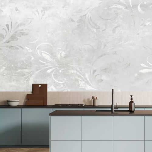 Fototapete Betonhintergrund in Grautönen mit Ornamenten