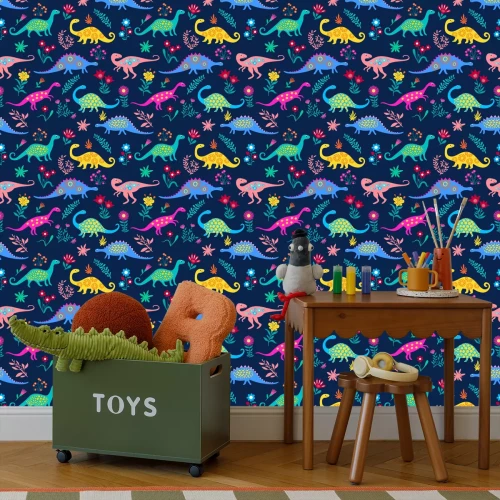 Tapete Bunte Dinosaurier
