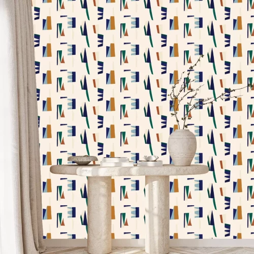 Tapete Geometrischer Scherenschnitt