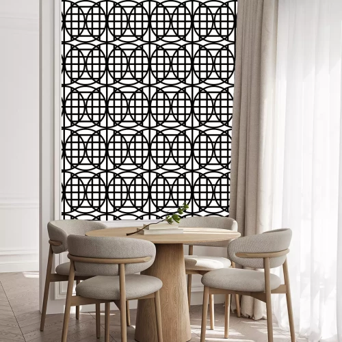 Tapete Stilvolles Bauhaus Schwarz und Weiß