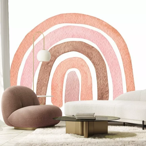 Sticker Minimalistischer Pastellregenbogen im Aquarellstil