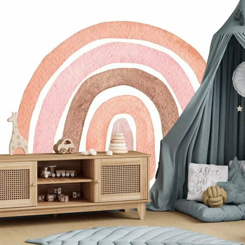 Sticker Minimalistischer Pastellregenbogen im Aquarellstil