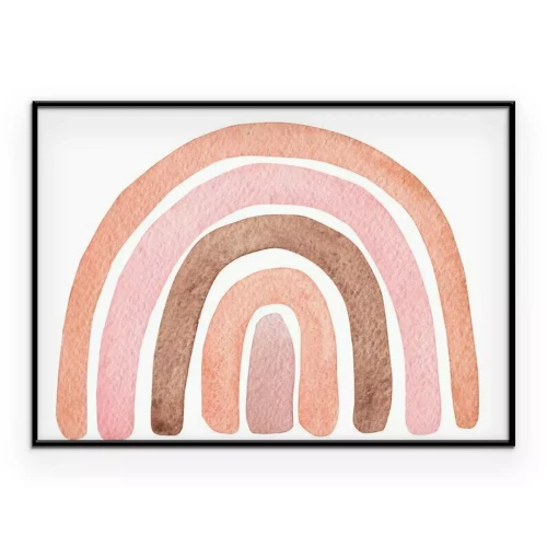 Poster Minimalistischer Pastellregenbogen im Aquarellstil