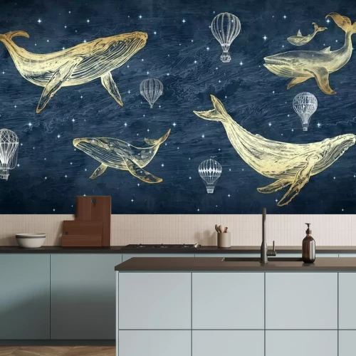 Fototapete Abstraktes Muster mit Walen
