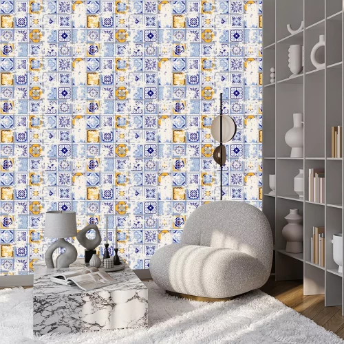 Tapete Orientalisches Mosaik im Vintage-Stil