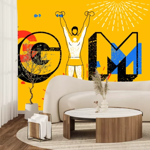 Fototapete Bunte Sportillustration mit Beschriftung