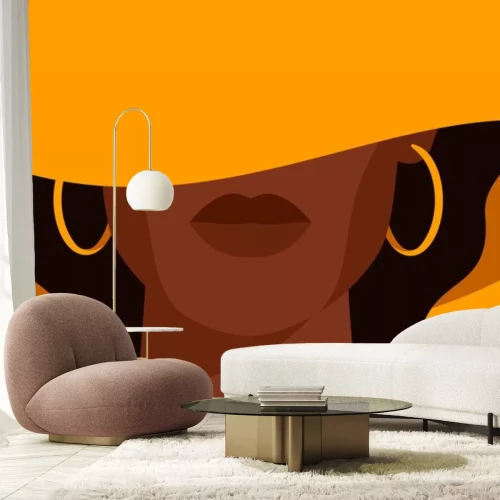 Sticker Abstraktes diskretes Porträt einer afro-amerikanischen Frau